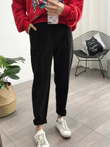 Winter Thicken Women Pencil Pants  Wool Pants Female Autumn High Waist Loose Trousers Capris Good Fabric