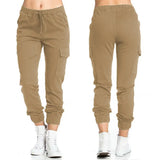 Women Cargo Pants Summer Female Loose Elastic Drawstring Pocket Solid Pencil Trousers