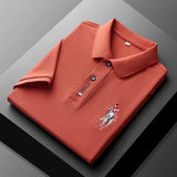 Men's Summer Embroidered Casual Fashion Short Sleeve POLO Shirt Comfortable Top