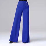 Spring and Summer Dance Pants Latin Dance Drape Thin High Waist Pants National Standard Dance Zipper Wide-leg Pants Square Dance