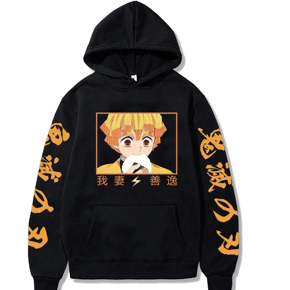 Harajuku Demon Slayer Plus Size Hoodie Kamado Nezuko Graphic Print Women Sweatshirts Long Sleeve Fashion Female Streetwear