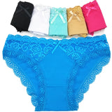 5 PCS/SET New Arrival Low Rise Ladies Sexy Lace Panty Underpants Panties For Women Lingerie Cotton Briefs