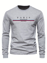 Men's Paris print SWEATS Hoodies  Loose Fit Print Casual Round Neck Top Men's autumn and winter warm round neck hoodie