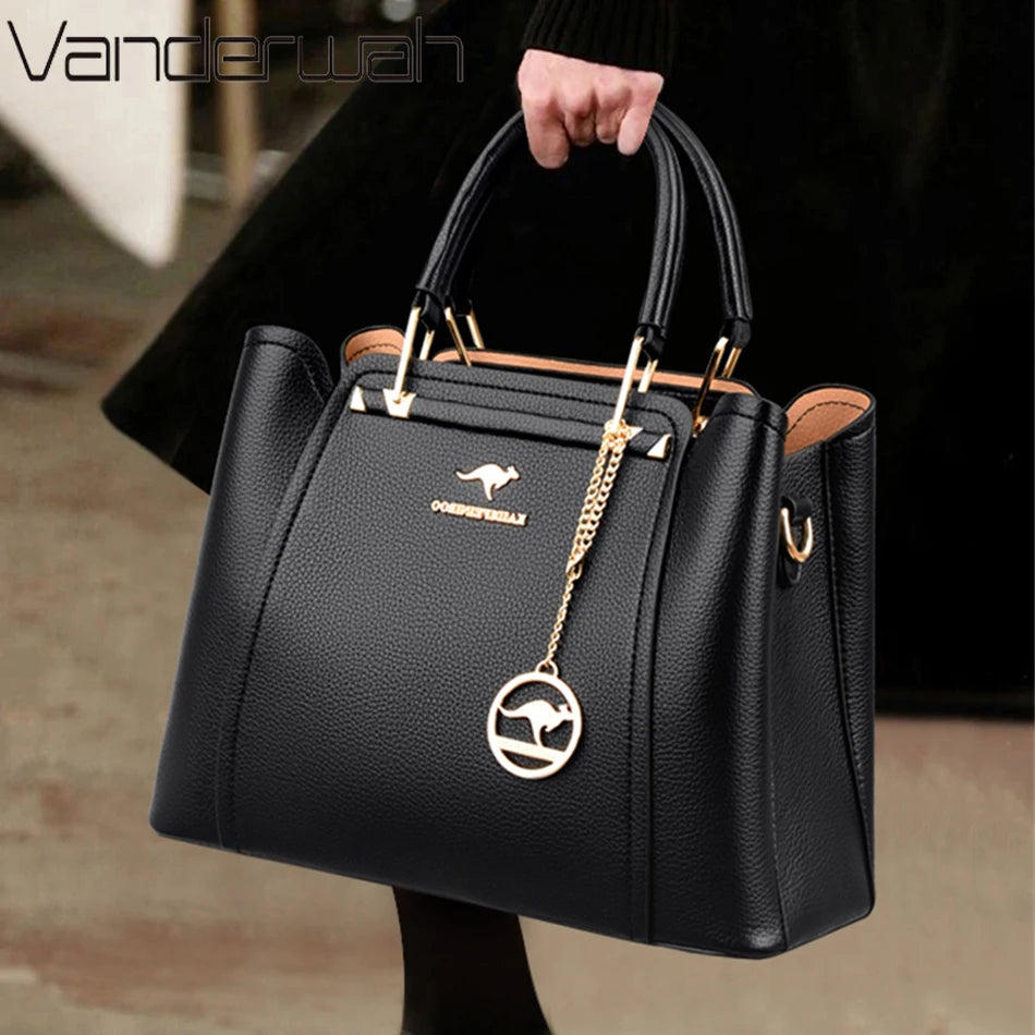 Luxury Women Designer 3 Layers Shoulder Crossbody Sac Ladies Large Capacity Leather Handbags Shopper Brand Messenger Totes