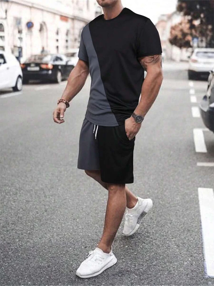 Summer Everyday Casual Men's T-shirt Shorts Set Urban Street Fashion Men's Short-sleeved Outdoor Sports Men's Shorts 3D Printing