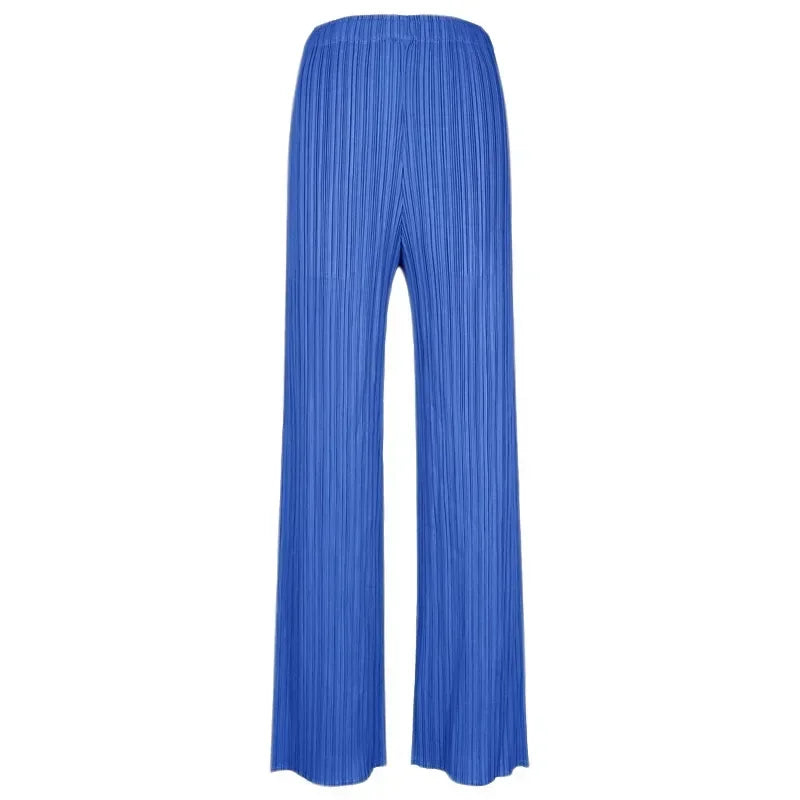 YUDX Spring Summer Autumn Women Casual Elegant Ladies Miyake Designer Casual Loose Straight Pleated Pants High Waist Trousers