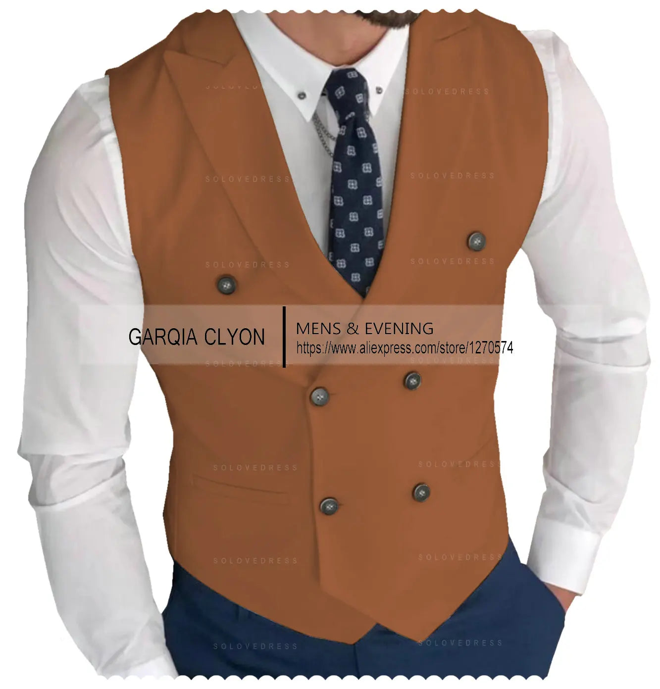 Men's Classic Double Breasted Suit Vest White Notch Lapel Waistcoat for Groomsmen for Wedding