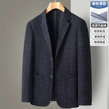 New Men's Blazer Fashion Middle-aged Business Casual Professional Wear Casual Loose British Style Sub-trend Four Seasons Suit