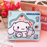 Sanrio Hello Kitty Cinnamoroll My Melody Kuromi New Pu Casual Money Bag Coin Purse Card package Wallet With Buttons ﻿