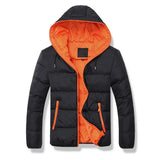 Men's Casual Jacket Cotton Parka Coat Autumn Winter Thin Hooded Cotton Padded Jacket Windproof Outdoor Travel Outwear