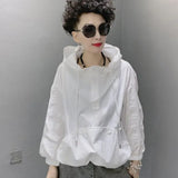 Solid color Loose Casual Hoodies Women Turtleneck Long Sleeve Cotton Hooded Shirt Oversized Sweatshirt Female Pullover Lady New