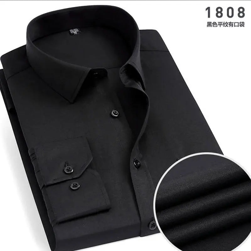 Spring New Men's Striped long-sleeved Shirt Non-ironing Anti-wrinkle Comfortable Breathable Business Casual Fashion Slim Fit