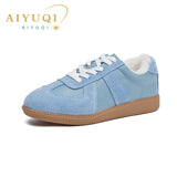 AIYUQI Women's Sneakers New Genuine Leather Ladies Moral Training Shoes Casual Spring Flat Shoes Women