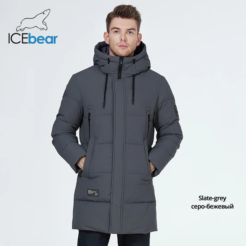 ICEbear winter jackets for men casual cotton coat mid-length Puffer parkas