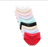 9 PCs/Lot Seamless Ice Silk Underwear for Women Monochrome Underwears Middle Waist Sexy Girl Student Briefs Comfortable