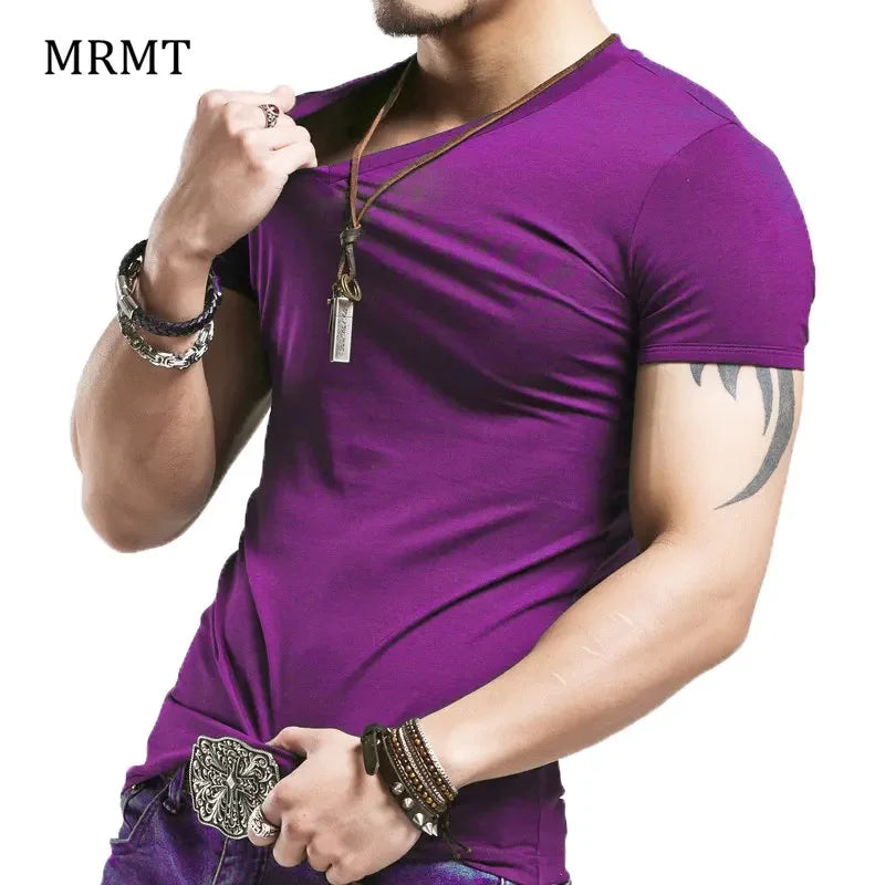 Brand New Men T Shirt Tops V neck Short Sleeve Tees Men's Fashion Fitness Hot T-shirt For Male Man T-shirt Size 5XL