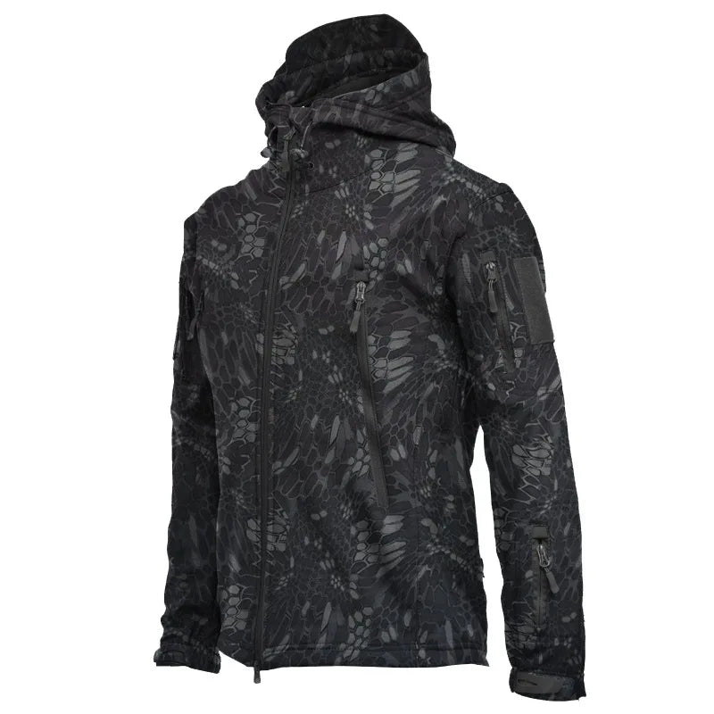 new Tactical Jacket Men Combat Soft Shell Jackets Techwear Windproof Waterproof Breathable Fleece Thermal Hooded Coats