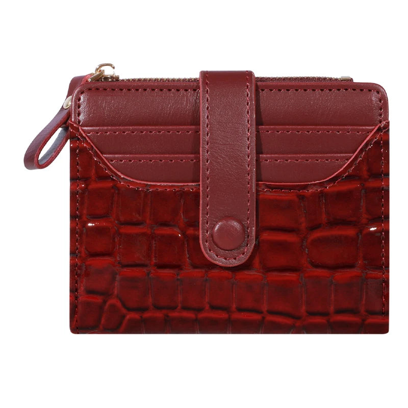 Elegant Women's Multi Card Wallet - Secure Double Zip Clutch | Casual PU Leather Purse with Style Storage Crocodile Card Bag