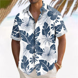 Plant Printed Men's Hawaiian Beach Shirts Summer Casual Short Sleeve Lapel Shirts Holiday Shirts For Men Large Size Men Clothing