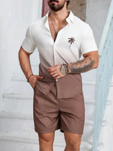 Men's Hawaiian Short-sleeved Shirt And Beach Shorts Set Beach Resort Men's Casual Shirt Summer Everyday Men's Sports Shorts