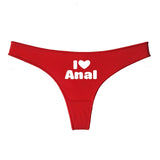 I LOVE ANAL Female Lingerie Girls G String Red Cotton Underwear for Womens Soft Seamless Invisible Breathable Sport Underpant