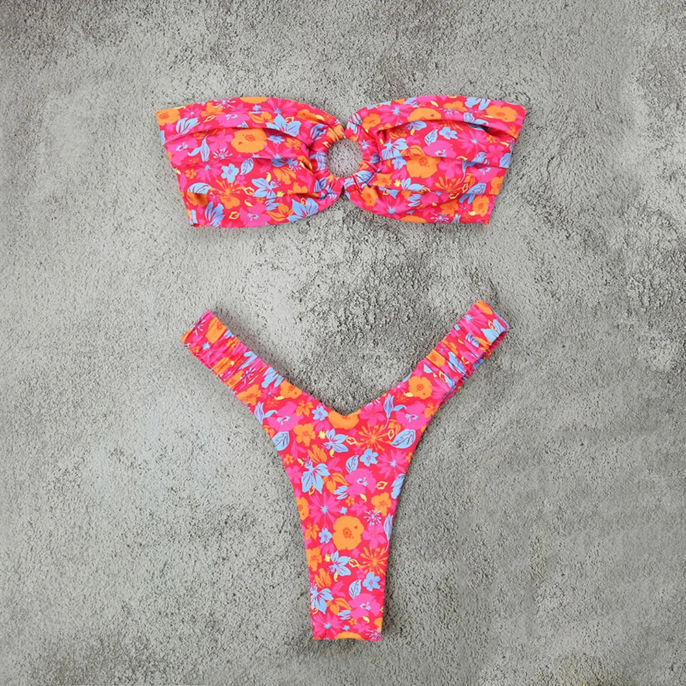 Micro Bikini Push Up Women Swimsuits 2024 Sexy Female Swimwear Brazilian Bikini Set Thong Biquini Swim Suits Print Beachwear