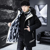 Winter Men's Long Jacket Fashion Male Thermal Parkas Coats Casual Men Classic Fur Collar Warm Padded Jackets Clothing