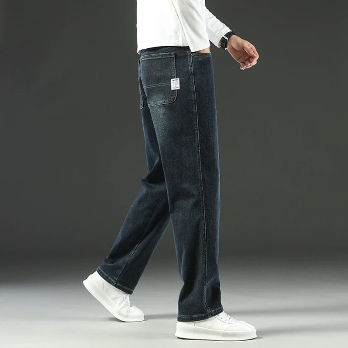 New Y2K  Autumn and Winter Baggy  Jeans Men's Autumn and Winter Loose Straight Wide-leg Business Trousers Mens Clothing