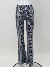 Fashion Sexy Women Paisley Pant Midi Waist Skinny Long Pants Streetwear Classic Trousers Female Clothing Y2K Streetwear