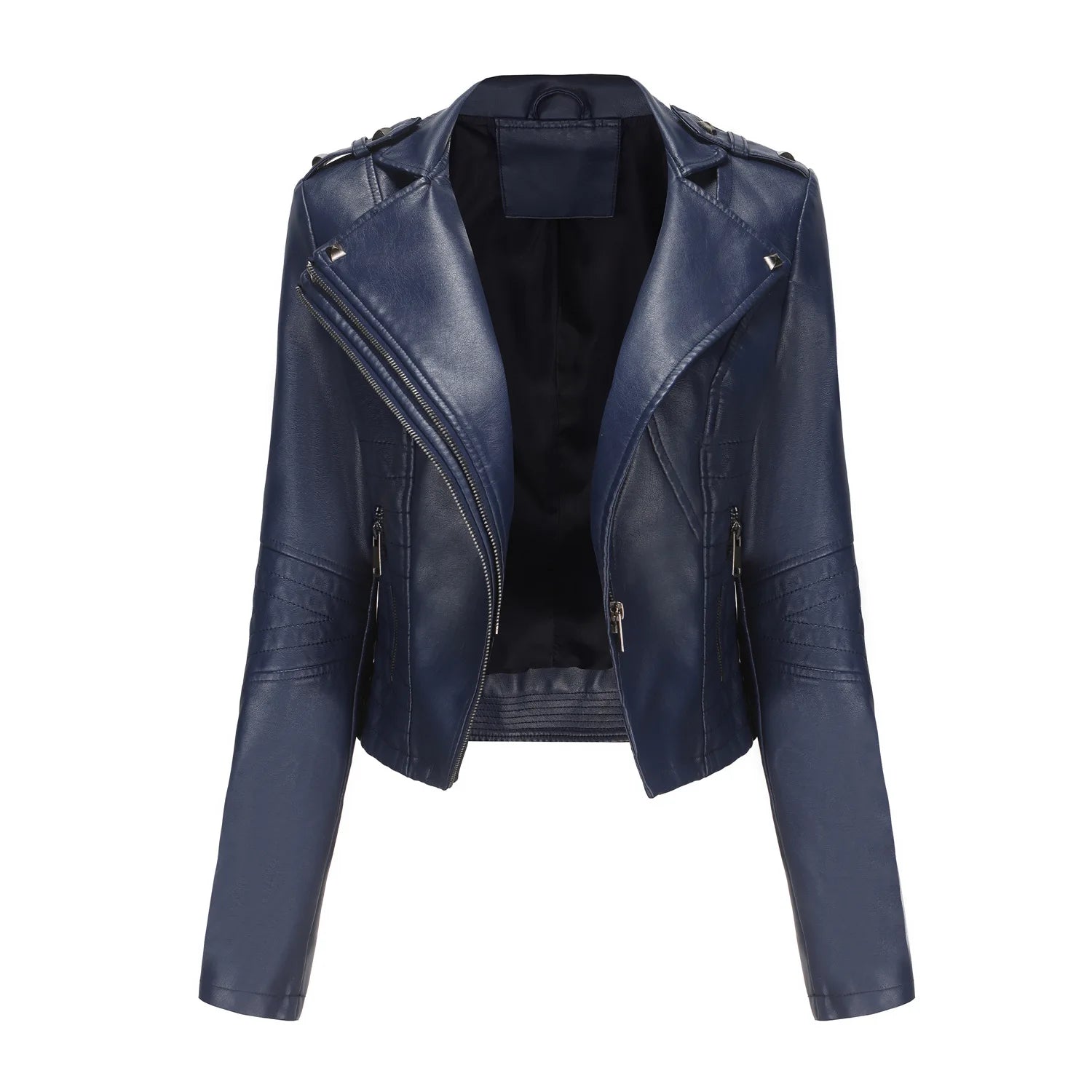 Leather coat  spring women leather jacket slim motorcycle clothing  Zipper fashion jackets and coats black high-quality clothing