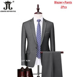 ( Jacket+Vest+Pants ) Formal Business Office Men's Suits Groom Wedding Dress Party Dress Solid colour Suit