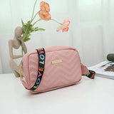 Rilibegan Embroidered Camera Bag PU Material Casual Small Square Bag Versatile Single Shoulder Bag Printed Shoulder Strap