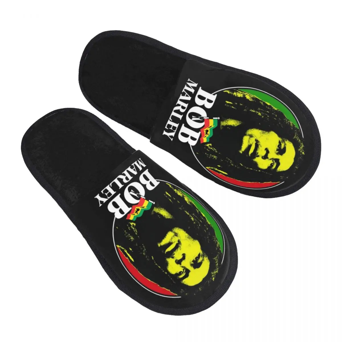 Custom Jamaica Singer Reggae Rock Bob Marley Comfort Scuff Memory Foam Slippers Women Hotel House Shoes