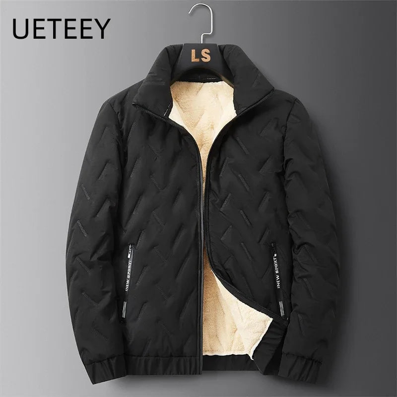 Winter Parkas Men Lambswool Jackets Thicken Warm Waterproof Outdoor Casual Lightweight Male Coat Mens Jacket Outwear