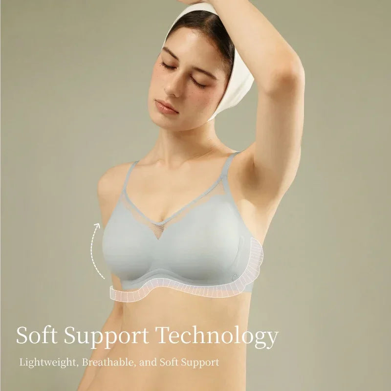 SUJIIN Women's Push Up Seamless Bra Female Wireless Everyday Supportive Lift Bras for Women Thin Breathable Bralette Woman MX228