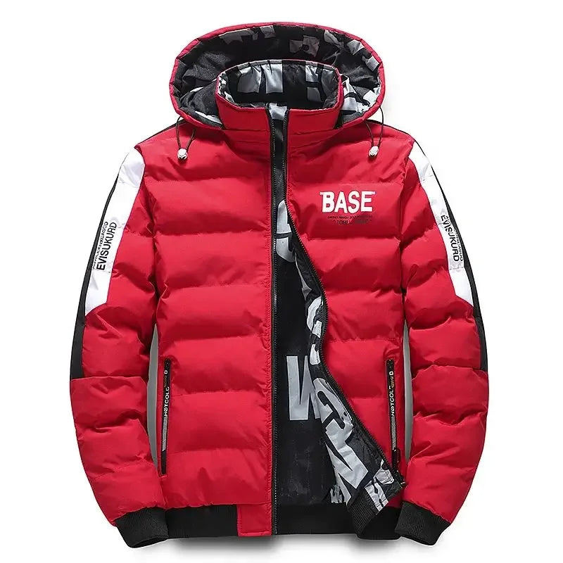 Men Autumn Winter Cotton Jacket Warm Comfortable Padded Thickened Down Jacket New Double-Sided Clothes Removable Cap M-5XL