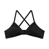 Comfort lingerie Cotton Bras For Women Thin Style Unlined Bralette Sexy Deep V Triangle Cup Cross Beauty Back Bra бюстгальтер