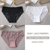 3PCS/Set Luxury Floral Embroidery Lace Panties Women Briefs Sexy Hollow Lingerie Female Underwear Ladies Breathable Underpants