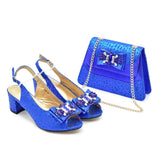 Purple Shoe and Bag Set for Party in Women Italian Shoe and Bag 2024 High Quality Elegant Heeled Shoes for Women African Pumps