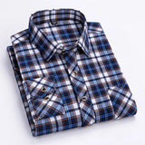 New Cotton Flannel Shirts For Men's Long Sleeve Soft Regular-fit Brushed Single Pocket Comfortable Casual Fashion Plaid Shirts