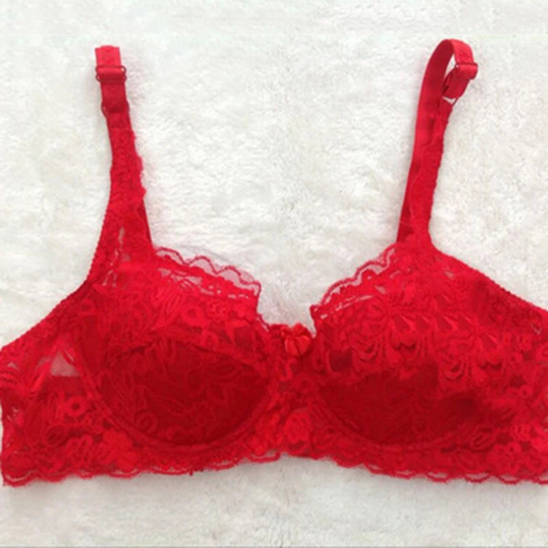 New Sexy Floral Lace Bras Women Summer Thin Push Up Brassiere Solid Color Comfort Breathable Underwear Female Fashion Lingerie