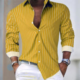 hot-selling men's shirt striped shirt outdoor shopping daily casual buttons super large sizes comfortable fabric