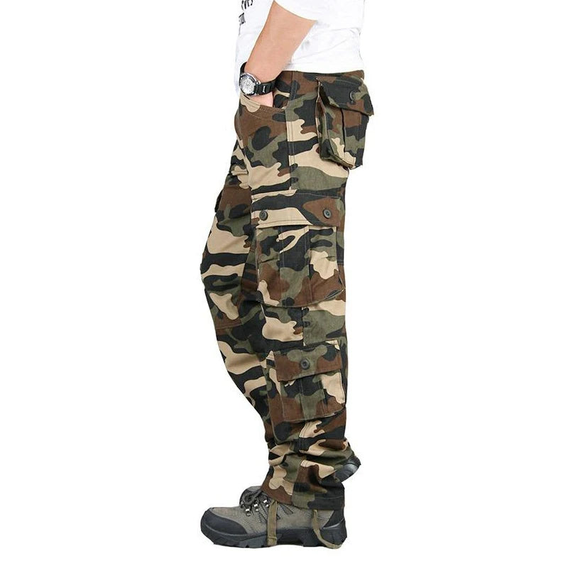 Tactical Cargo Pants Men Cotton Overalls Outdoor Work Trousers Big Size Hombre Clothing Camo Hiking Pants