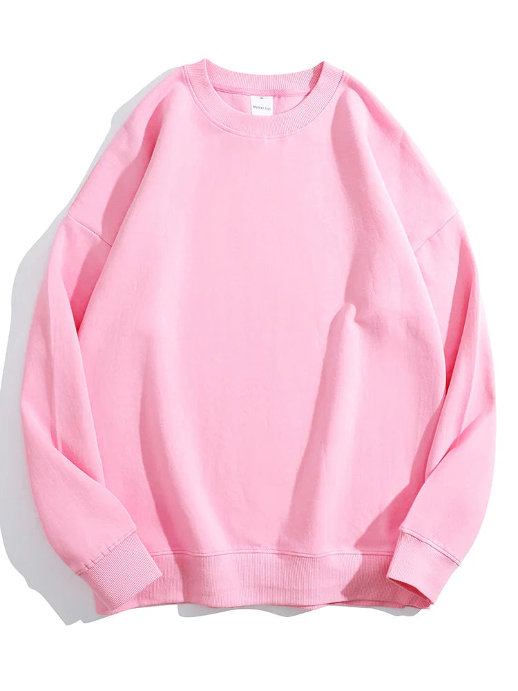 Oversize Winter Warm Sweatshirt Women Basic Tops Boyfriend Pink Loose Vintage Pullovers Women Winter Fleece Lined Sweatshirts