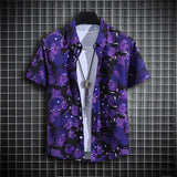 【14 colors】Men's Tropical Short Sleeve Printed Shirt  Unisex  Casual Tops