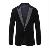 Men's Fashion Trend Velvet Groom Tuxedo Slim Fit Wedding Party Dress Business Casual Suit Jacket Banquet Single Blazers Coat