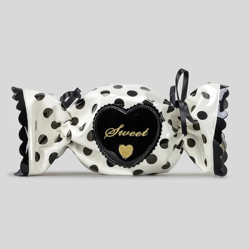 Cute Candy Design Crossbody Bag for Women Creative Funny Shoulder Bags Colorful Pvc Bag for Girls Harajuku Love Hearts Purses