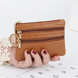 Fashion Women Wallet Clutch Three Zip Female Short Small Coin Purse New Brand Design Soft Mini Card Holder Wallet Money Bag