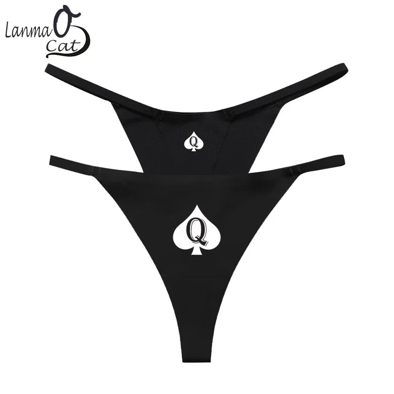 Queen of Spades Women's Sexy Underwear Thongs Women Lovely Seamless Underpant Women's Intimates G String