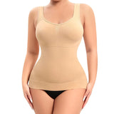 Qtree Women Tummy Control Shapewear Classic 2-IN-1 with Padded Bra High Elastic Stretch Vest Body Shaper Slim Up Lift Corset